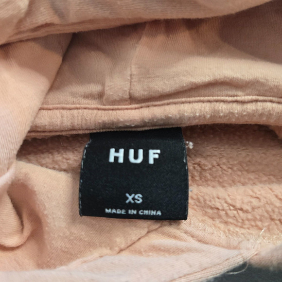 Huf Hoodie Women's XS Peach Pink Long Sleeve Drawstrings Pockets Pullover - Picture 5 of 14